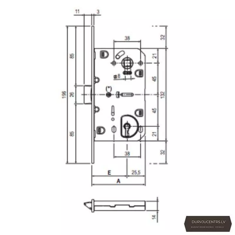 Durvju slēdzene magnētiskā sanmezgliem Polaris SF18PWC ar pretplāksni