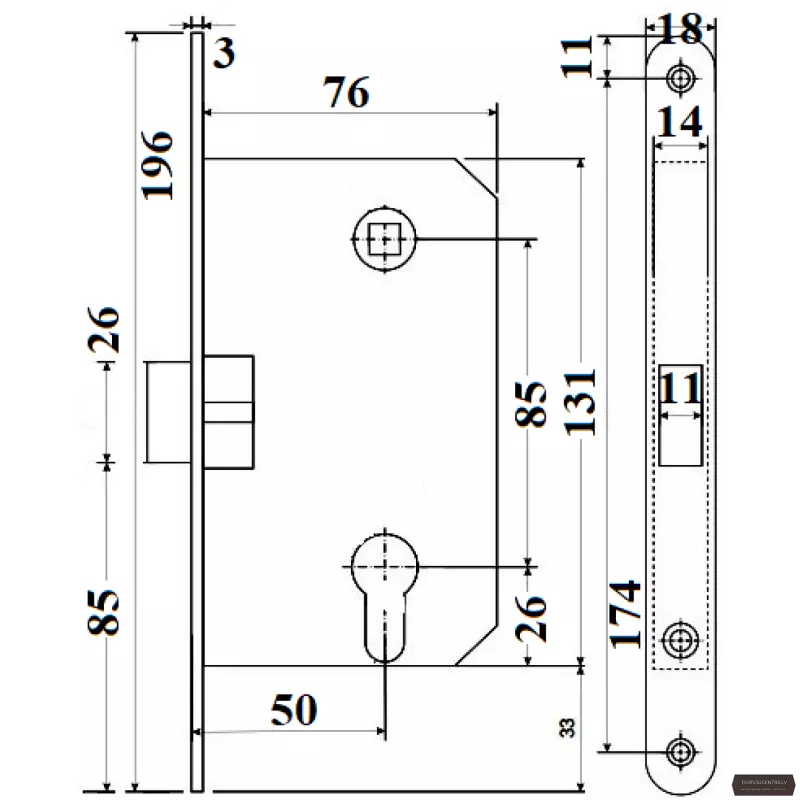 Slēdzene APECS 5300 PZ, melns