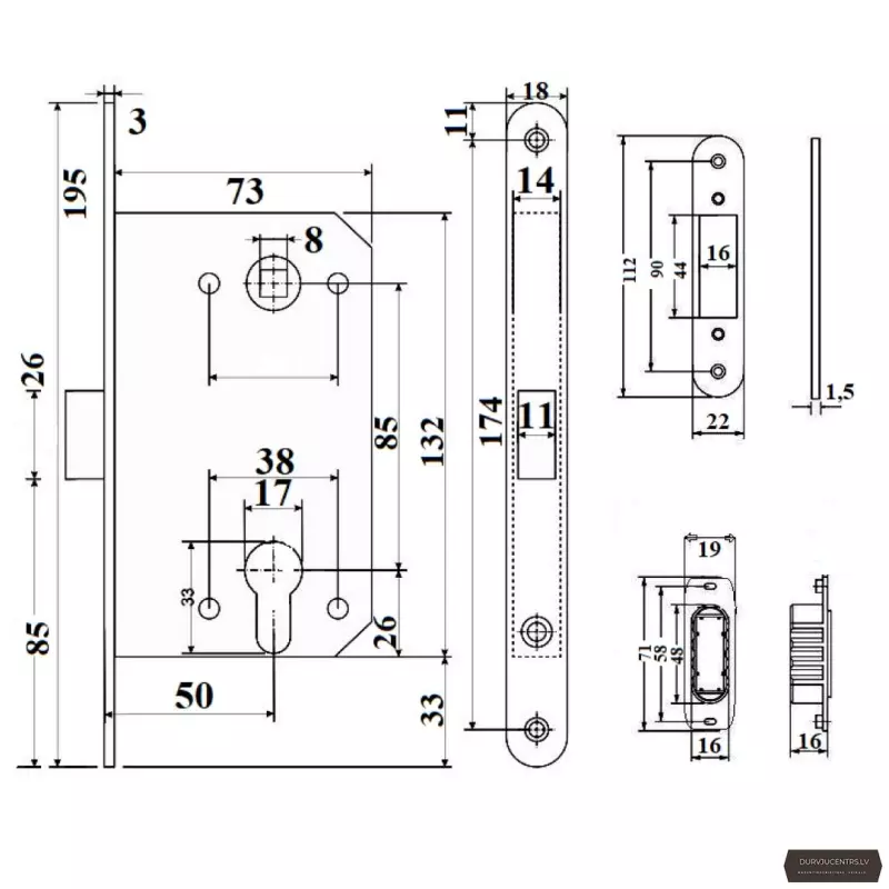Slēdzene magnētiskā APECS 5300-MC-PZ, hroms