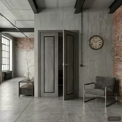 Divviru durvis Legacy Tumšs betons BLK PVC Deluxe